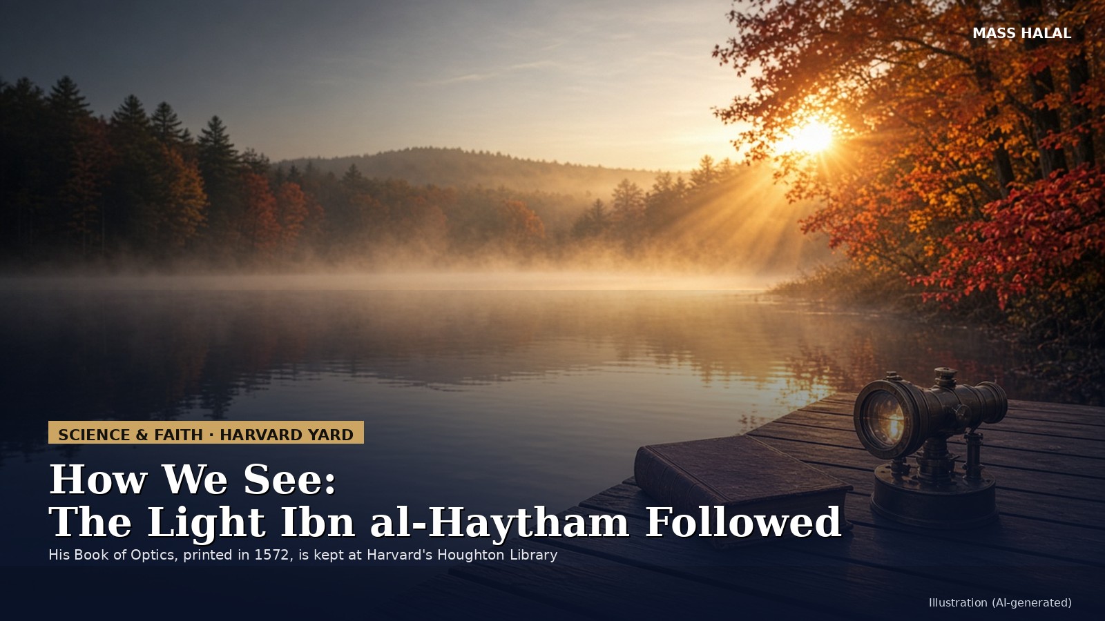 Illustration for an article on Ibn al-Haytham's Book of Optics and the 1572 edition at Harvard's Houghton Library
