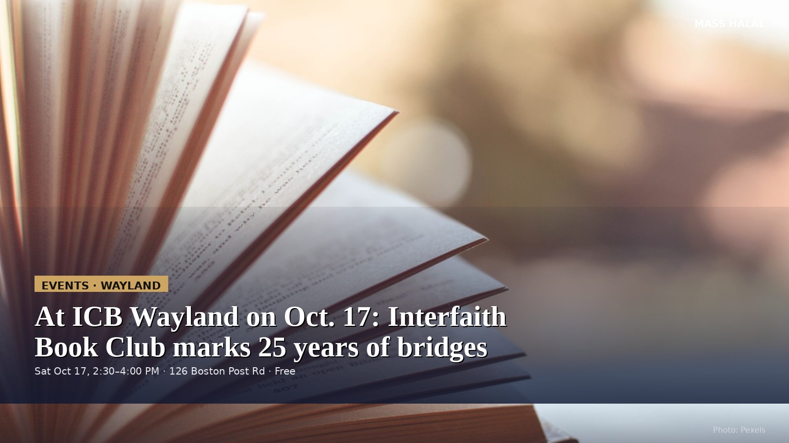 Open books. Photo: Pexels